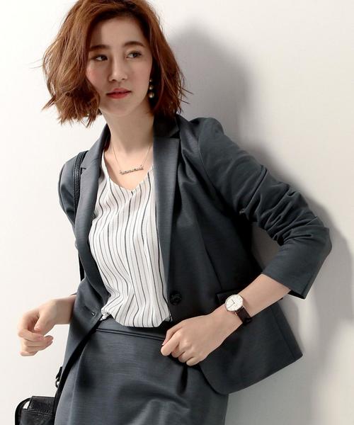 UNITED ARROWS(ユナイテッドアローズ)の「○UBBT RAMIE テーラード ジャケット◆(テーラードジャケット・レディース・オフホワイト/グレー/ネイビー・40/38/36)」の1枚目の写真