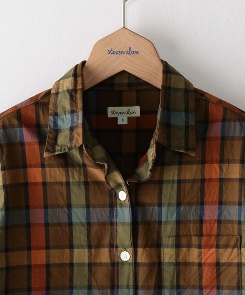 Steven Alan（スティーブンアラン）の「＜Steven Alan＞MADRAS REVERS SEAM SHIRT/ｼｬﾂ（シャツ/ブラウス・レディース・ブラウン・SMALL/LARGE/MEDIUM）」の8枚目の写真