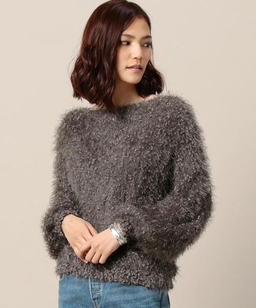 Torrazzo Donna（トラッゾドンナ）の「＜TORRAZZO DONNA＞フェザーヤーン ニットプルオーバー◆（ニット/セーター・レディース・グレー/オレンジ系その他・FREE）」の2枚目の写真