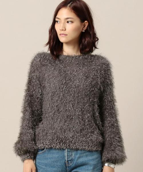 Torrazzo Donna（トラッゾドンナ）の「＜TORRAZZO DONNA＞フェザーヤーン ニットプルオーバー◆（ニット/セーター・レディース・グレー/オレンジ系その他・FREE）」の6枚目の写真