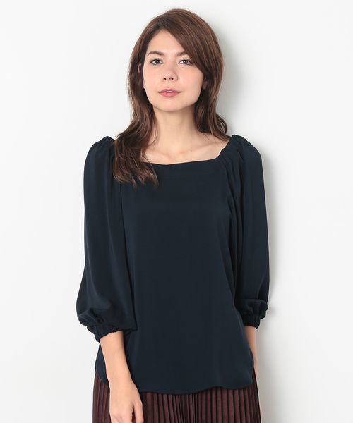 ROPE' PICNIC（ロペピクニック）の「無地ストライプオフショルダーブラウス（シャツ/ブラウス・レディース・ホワイト系その他5/ベージュ/ネイビー/ブルー系その他・38）」の3枚目の写真