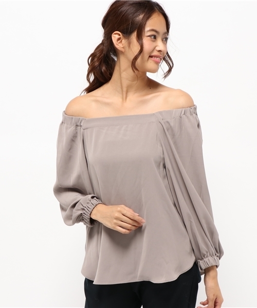 ROPE' PICNIC（ロペピクニック）の「無地ストライプオフショルダーブラウス（シャツ/ブラウス・レディース・ホワイト系その他5/ベージュ/ネイビー/ブルー系その他・38）」の13枚目の写真