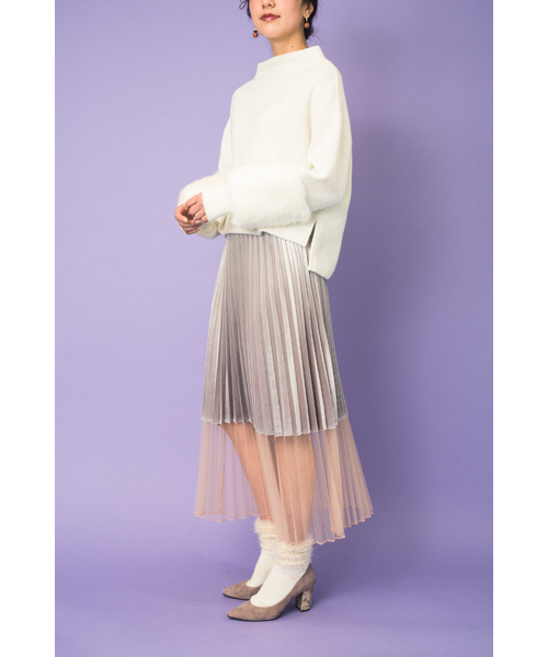 TEVALT（ヴァレット）の「<Titilate valet> ファー切り替えスリーブ　ボトルネック　プルオーバー（Tシャツ/カットソー・レディース・ホワイト/グレー/ネイビー・38）」の16枚目の写真