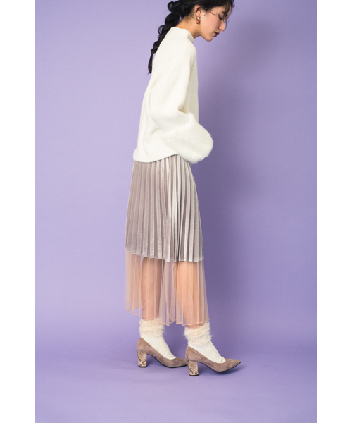 TEVALT（ヴァレット）の「<Titilate valet> ファー切り替えスリーブ　ボトルネック　プルオーバー（Tシャツ/カットソー・レディース・ホワイト/グレー/ネイビー・38）」の17枚目の写真