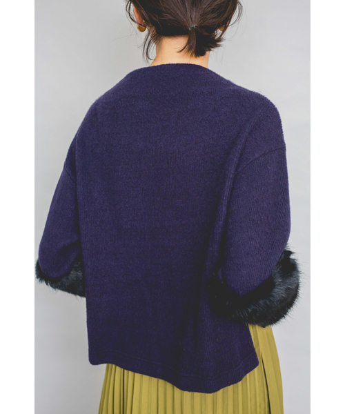 TEVALT（ヴァレット）の「<Titilate valet> ファー切り替えスリーブ　ボトルネック　プルオーバー（Tシャツ/カットソー・レディース・ホワイト/グレー/ネイビー・38）」の19枚目の写真