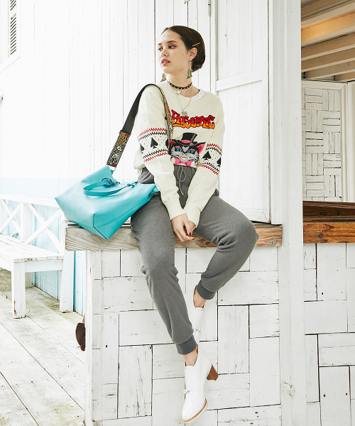 HYSTERIC GLAMOUR（ヒステリックグラマー）の「MAGIC CAT刺繍 プルオーバー（ニット/セーター・レディース・ホワイト/トップグレー/ブラック・FREE）」の12枚目の写真