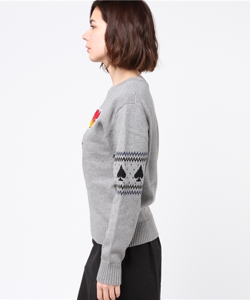 HYSTERIC GLAMOUR（ヒステリックグラマー）の「MAGIC CAT刺繍 プルオーバー（ニット/セーター・レディース・ホワイト/トップグレー/ブラック・FREE）」の5枚目の写真