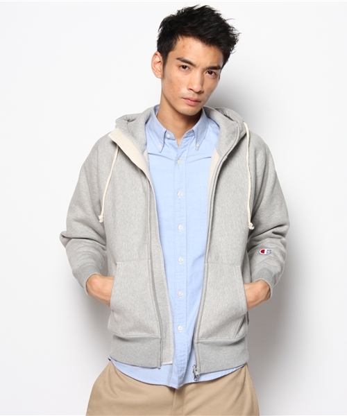 Champion（チャンピオン）の「Champion WINDSTOPPER RW ZIPHOODED SWEATSHIRT（パーカー・メンズ・ブラック/グレー・SMALL/MEDIUM）」の5枚目の写真