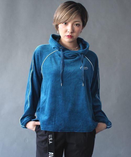 AVIREX(アヴィレックス)の「avirex/ アヴィレックス/ L/S EMBROIDERED PULLOVER PARKA/ 刺繍 プルオーバーパーカー(パーカー・レディース・グレー/ブルー/ブラック・FREE)」の5枚目の写真