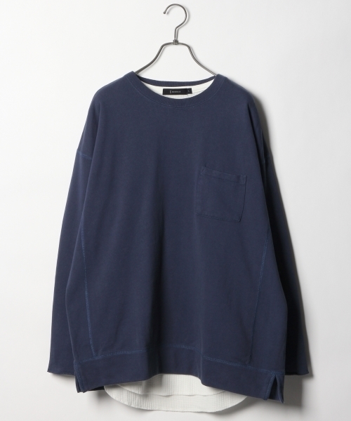 RAGEBLUE(レイジブルー)の「加工裏毛スウェットドロップクルー/771383(スウェット・メンズ・オレンジ/ブルー/ブラック/キャメル/ホワイト・LARGE/MEDIUM/SMALL)」の4枚目の写真