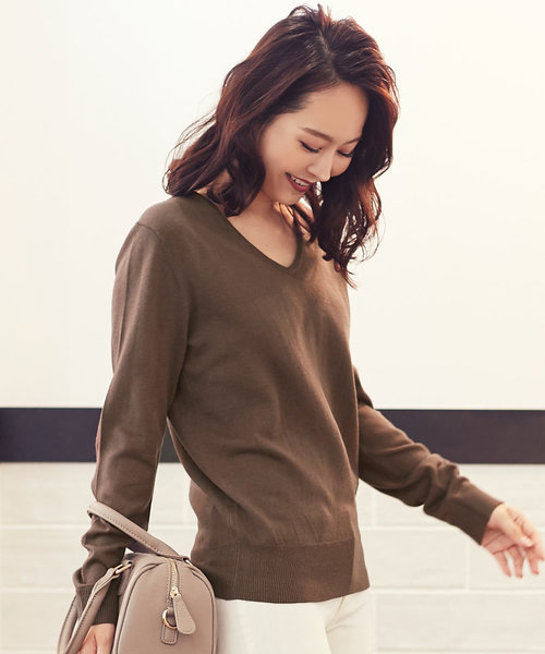 KOBE LETTUCE（コウベレタス）の「【HeatKnit】吸湿発熱Vネックニット＆タートルニットトップス（ニット/セーター・レディース・ブラック系その他2/ブラウン系その他/ピンク系その他/ブラック系その他/イエロー系その他/ピンク系その他2/グリーン系その他/レッド系その他/ホワイト系その他2/ブルー系その他/ホワイト系その他/イエロー系その他2/ブルー系その他2/レッド系その他2/ベージュ系その他2/グリーン系その他2/ベージュ系その他/ブラウン系その他2/ブルー/ブラウン系その他3/ピンク系その他3/ピンク/モカ/ブルー系その他3・FREE）」の7枚目の写真