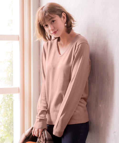 KOBE LETTUCE（コウベレタス）の「【HeatKnit】吸湿発熱Vネックニット＆タートルニットトップス（ニット/セーター・レディース・ブラック系その他2/ブラウン系その他/ピンク系その他/ブラック系その他/イエロー系その他/ピンク系その他2/グリーン系その他/レッド系その他/ホワイト系その他2/ブルー系その他/ホワイト系その他/イエロー系その他2/ブルー系その他2/レッド系その他2/ベージュ系その他2/グリーン系その他2/ベージュ系その他/ブラウン系その他2/ブルー/ブラウン系その他3/ピンク系その他3/ピンク/モカ/ブルー系その他3・FREE）」の20枚目の写真