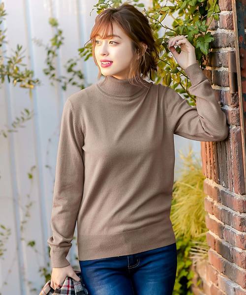 KOBE LETTUCE（コウベレタス）の「【HeatKnit】吸湿発熱Vネックニット＆タートルニットトップス（ニット/セーター・レディース・ブラック系その他2/ブラウン系その他/ピンク系その他/ブラック系その他/イエロー系その他/ピンク系その他2/グリーン系その他/レッド系その他/ホワイト系その他2/ブルー系その他/ホワイト系その他/イエロー系その他2/ブルー系その他2/レッド系その他2/ベージュ系その他2/グリーン系その他2/ベージュ系その他/ブラウン系その他2/ブルー/ブラウン系その他3/ピンク系その他3/ピンク/モカ/ブルー系その他3・FREE）」の9枚目の写真