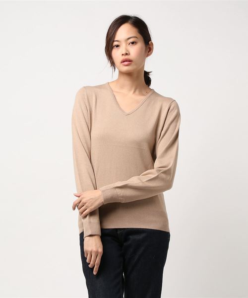 KOBE LETTUCE（コウベレタス）の「【HeatKnit】吸湿発熱Vネックニット＆タートルニットトップス（ニット/セーター・レディース・ブラック系その他2/ブラウン系その他/ピンク系その他/ブラック系その他/イエロー系その他/ピンク系その他2/グリーン系その他/レッド系その他/ホワイト系その他2/ブルー系その他/ホワイト系その他/イエロー系その他2/ブルー系その他2/レッド系その他2/ベージュ系その他2/グリーン系その他2/ベージュ系その他/ブラウン系その他2/ブルー/ブラウン系その他3/ピンク系その他3/ピンク/モカ/ブルー系その他3・FREE）」の10枚目の写真