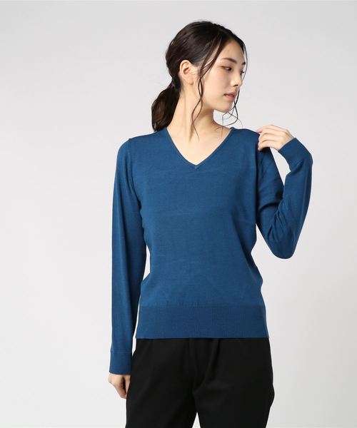 KOBE LETTUCE（コウベレタス）の「【HeatKnit】吸湿発熱Vネックニット＆タートルニットトップス（ニット/セーター・レディース・ブラック系その他2/ブラウン系その他/ピンク系その他/ブラック系その他/イエロー系その他/ピンク系その他2/グリーン系その他/レッド系その他/ホワイト系その他2/ブルー系その他/ホワイト系その他/イエロー系その他2/ブルー系その他2/レッド系その他2/ベージュ系その他2/グリーン系その他2/ベージュ系その他/ブラウン系その他2/ブルー/ブラウン系その他3/ピンク系その他3/ピンク/モカ/ブルー系その他3・FREE）」の14枚目の写真