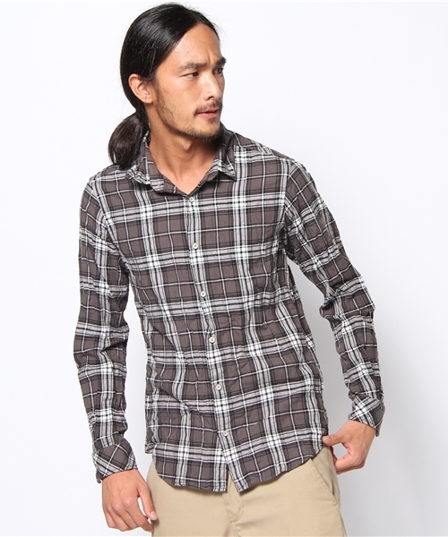 BEAMS（ビームス）の「□BEAMS / ワッシャーチェックシャツ（シャツ/ブラウス・メンズ・ブラック/レッド/ブルー・SMALL/MEDIUM/LARGE）」の5枚目の写真