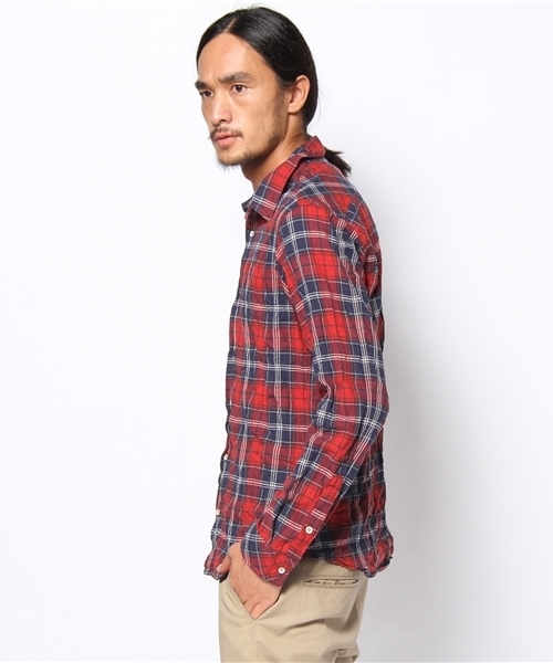 BEAMS（ビームス）の「□BEAMS / ワッシャーチェックシャツ（シャツ/ブラウス・メンズ・ブラック/レッド/ブルー・SMALL/MEDIUM/LARGE）」の7枚目の写真