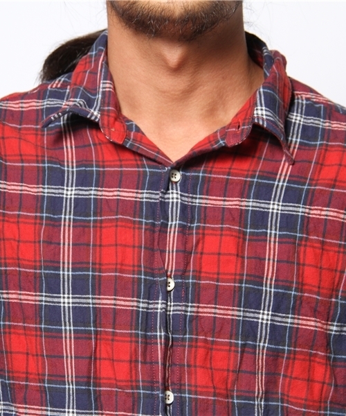 BEAMS（ビームス）の「□BEAMS / ワッシャーチェックシャツ（シャツ/ブラウス・メンズ・ブラック/レッド/ブルー・SMALL/MEDIUM/LARGE）」の9枚目の写真