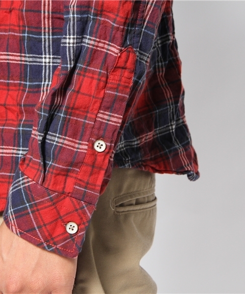 BEAMS（ビームス）の「□BEAMS / ワッシャーチェックシャツ（シャツ/ブラウス・メンズ・ブラック/レッド/ブルー・SMALL/MEDIUM/LARGE）」の10枚目の写真