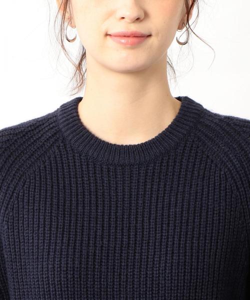 green label relaxing（グリーンレーベルリラクシング）の「CF カタアゼ クルーネック パフスリーブ ニット ◆（ニット/セーター・レディース・ネイビー/オフホワイト/イエロー・FREE）」の16枚目の写真