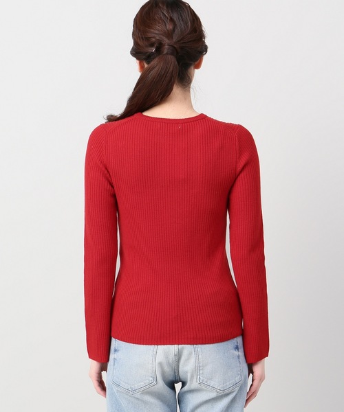 Spick & Span（スピックアンドスパン）の「WOOL RIB CREW◆（ニット/セーター・レディース・ホワイト/ブラック/レッド/マルチ・FREE）」の13枚目の写真