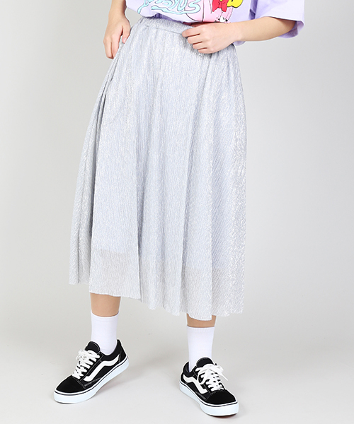 PUNYUS（プニュズ）の「ラメロングスカート（スカート・レディース・ブラック/ピンク/シルバー・1/2/3/4）」の3枚目の写真