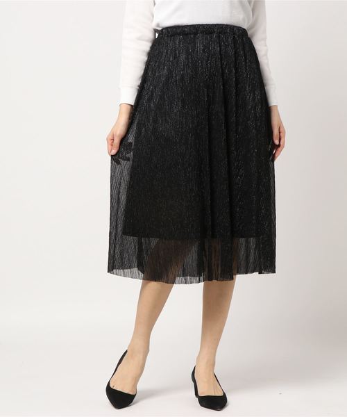 PUNYUS（プニュズ）の「ラメロングスカート（スカート・レディース・ブラック/ピンク/シルバー・1/2/3/4）」の2枚目の写真