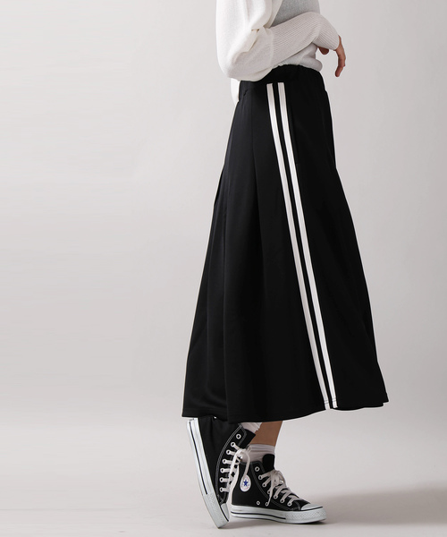 WEGO（ウィゴー）の「WEGO/サイドラインタックロングスカート（スカート・レディース・ホワイト/ブラック/レッド・FREE）」の7枚目の写真