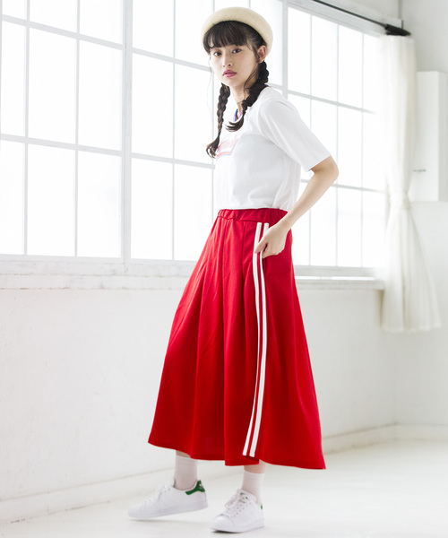 WEGO（ウィゴー）の「WEGO/サイドラインタックロングスカート（スカート・レディース・ホワイト/ブラック/レッド・FREE）」の19枚目の写真