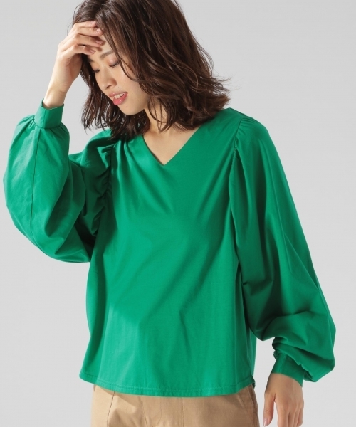 BAYFLOW(ベイフロー)の「ボリューム袖プルオーバー 18AW(シャツ/ブラウス・レディース・ネイビー/グレー/グリーン・SMALL/MEDIUM)」の4枚目の写真