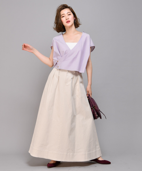 RIVE DROITE（リヴドロワ）の「チノクロスマキシスカート（スカート・レディース・ボルドー/キャメル/ライトベージュ・38/36）」の2枚目の写真