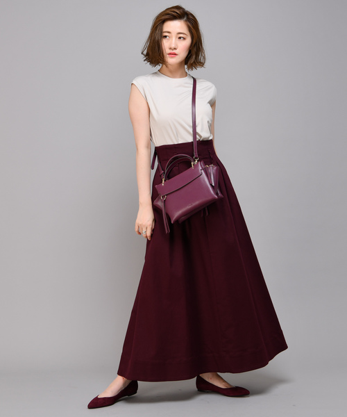 RIVE DROITE（リヴドロワ）の「チノクロスマキシスカート（スカート・レディース・ボルドー/キャメル/ライトベージュ・38/36）」の4枚目の写真