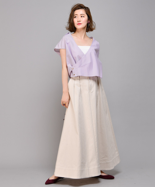 RIVE DROITE（リヴドロワ）の「チノクロスマキシスカート（スカート・レディース・ボルドー/キャメル/ライトベージュ・38/36）」の6枚目の写真