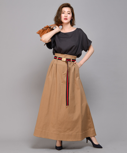 RIVE DROITE（リヴドロワ）の「チノクロスマキシスカート（スカート・レディース・ボルドー/キャメル/ライトベージュ・38/36）」の16枚目の写真