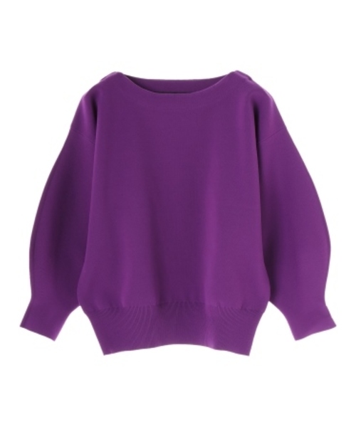 YECCA VECCA（イェッカヴェッカ）の「ボリューム袖ニットプルオーバー（ニット/セーター・レディース・ブラック/パープル/アイボリー/キャメル・FREE）」の4枚目の写真