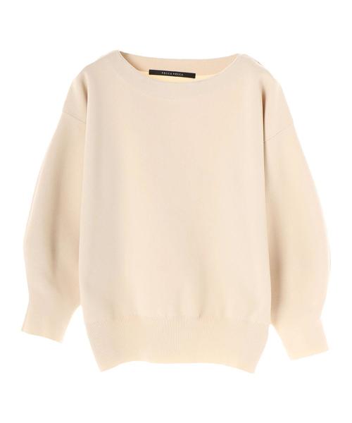 YECCA VECCA（イェッカヴェッカ）の「ボリューム袖ニットプルオーバー（ニット/セーター・レディース・ブラック/パープル/アイボリー/キャメル・FREE）」の5枚目の写真