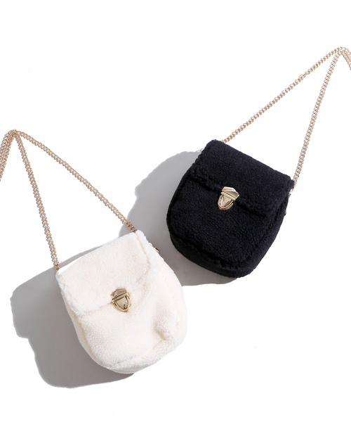 WEGO（ウィゴー）の「WEGO/ボアポシェット（ショルダーバッグ・レディース・ブラック/アイボリー・FREE）」の10枚目の写真