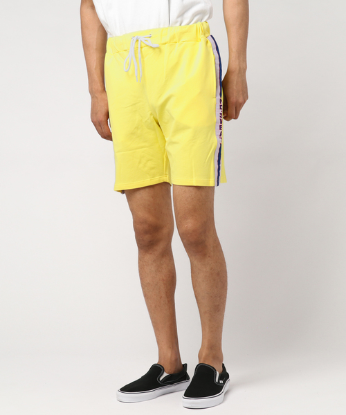 No sweat(ノースウェット)の「【no sweat】ラインロゴ入り リラックス ショート パンツ(その他パンツ・メンズ・ネイビー/グレー/イエロー・S/M/L)」の1枚目の写真