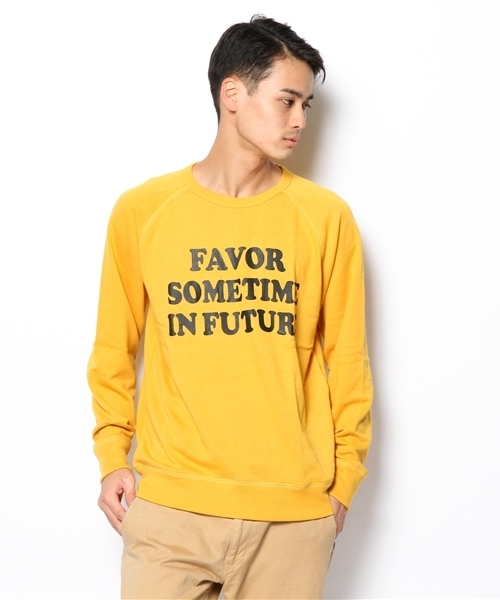 WEGO（ウィゴー）の「WEGO/ライトウェイト裏毛ロゴクルーネックスウェット（スウェット・メンズ・ホワイト/ブラック/杢グレー/ネイビー/マスタード/レッド・MEDIUM/LARGE）」の16枚目の写真