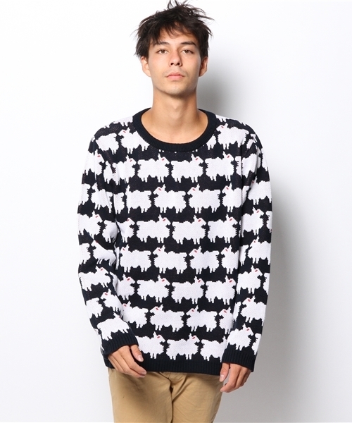 BEAMS T（ビームスティー）の「LABRAT / SHEEP KNIT SP（ニット/セーター・メンズ・ネイビー・SMALL/MEDIUM/LARGE）」の2枚目の写真