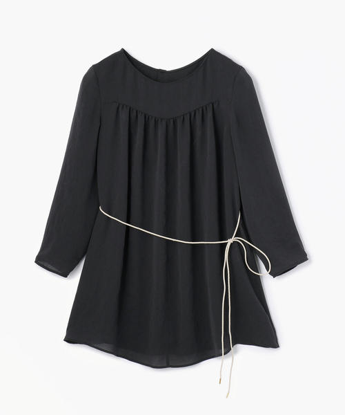 BALLSEY(ボールジィ)の「ポリエステルサテンジョーゼット ヨークギャザーチュニックブラウス(シャツ/ブラウス・レディース・ブルー/イエロー/ブラック・36/40)」の2枚目の写真
