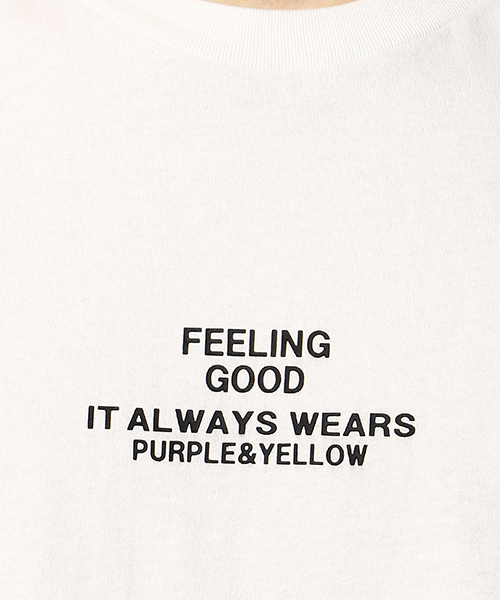 Purple&Yellow（パープルアンドイエロー）の「スーパー ビッグ シルエット プリント Tシャツ（Tシャツ/カットソー・メンズ・アイボリー/ブラック・MEDIUM/LARGE）」の6枚目の写真