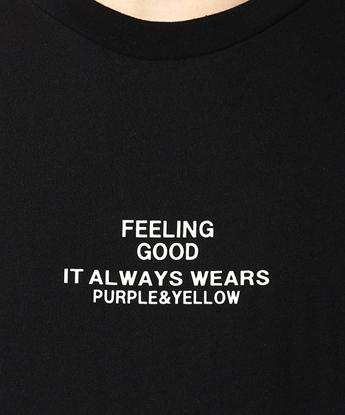 Purple&Yellow（パープルアンドイエロー）の「スーパー ビッグ シルエット プリント Tシャツ（Tシャツ/カットソー・メンズ・アイボリー/ブラック・MEDIUM/LARGE）」の5枚目の写真