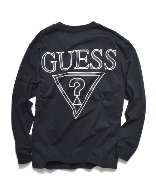 ROOPTOKYO(ループトウキョウ)の「別注:Guess Green Label/ゲスグリーンレーベル 2-Tone Triangle Q Mark Back Print LS Tee(Tシャツ/カットソー・メンズ・ホワイト/ブラック・M/S/XL/L)」の2枚目の写真