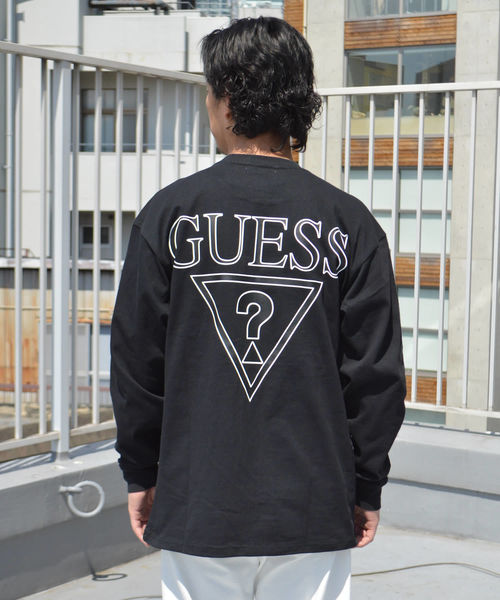 ROOPTOKYO(ループトウキョウ)の「別注:Guess Green Label/ゲスグリーンレーベル 2-Tone Triangle Q Mark Back Print LS Tee(Tシャツ/カットソー・メンズ・ホワイト/ブラック・M/S/XL/L)」の5枚目の写真