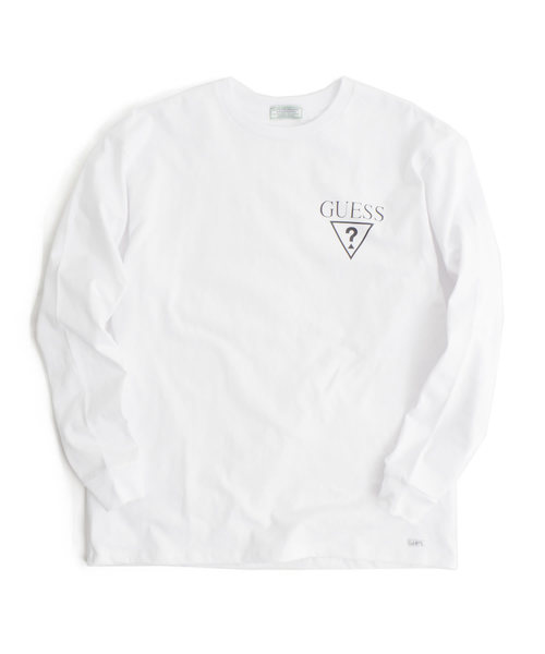 ROOPTOKYO(ループトウキョウ)の「別注:Guess Green Label/ゲスグリーンレーベル 2-Tone Triangle Q Mark Back Print LS Tee(Tシャツ/カットソー・メンズ・ホワイト/ブラック・M/S/XL/L)」の16枚目の写真