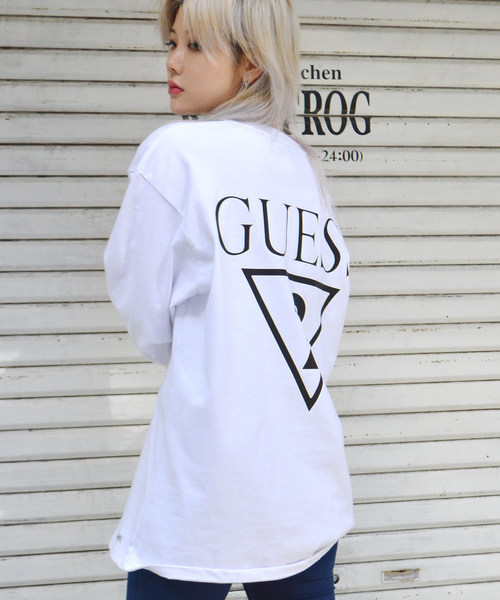 ROOPTOKYO(ループトウキョウ)の「別注:Guess Green Label/ゲスグリーンレーベル 2-Tone Triangle Q Mark Back Print LS Tee(Tシャツ/カットソー・メンズ・ホワイト/ブラック・M/S/XL/L)」の21枚目の写真