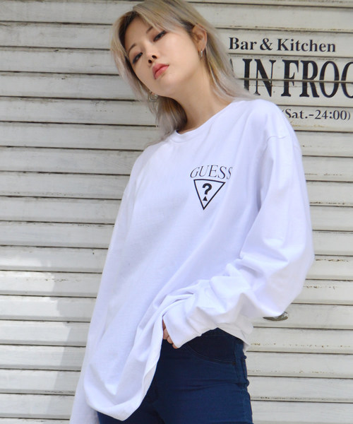 ROOPTOKYO(ループトウキョウ)の「別注:Guess Green Label/ゲスグリーンレーベル 2-Tone Triangle Q Mark Back Print LS Tee(Tシャツ/カットソー・メンズ・ホワイト/ブラック・M/S/XL/L)」の20枚目の写真