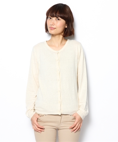 ikka(イッカ)の「12GハイツイストUVカーディガン(カーディガン/ボレロ・レディース・オフホワイト/ブラック/グレー/ブルー/スカイブルー/イエロー/レッド・LARGE/MEDIUM)」の2枚目の写真