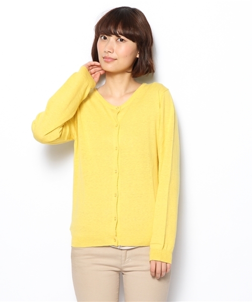 ikka(イッカ)の「12GハイツイストUVカーディガン(カーディガン/ボレロ・レディース・オフホワイト/ブラック/グレー/ブルー/スカイブルー/イエロー/レッド・LARGE/MEDIUM)」の6枚目の写真